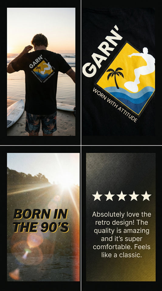 Garn' Noosa Australia Tee - Black
