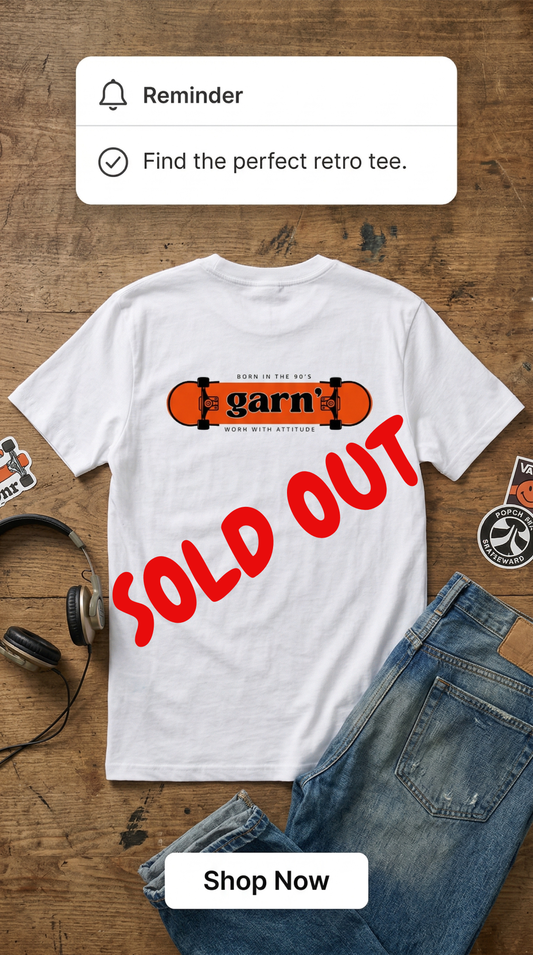 Garn' Skateboard Tee - White